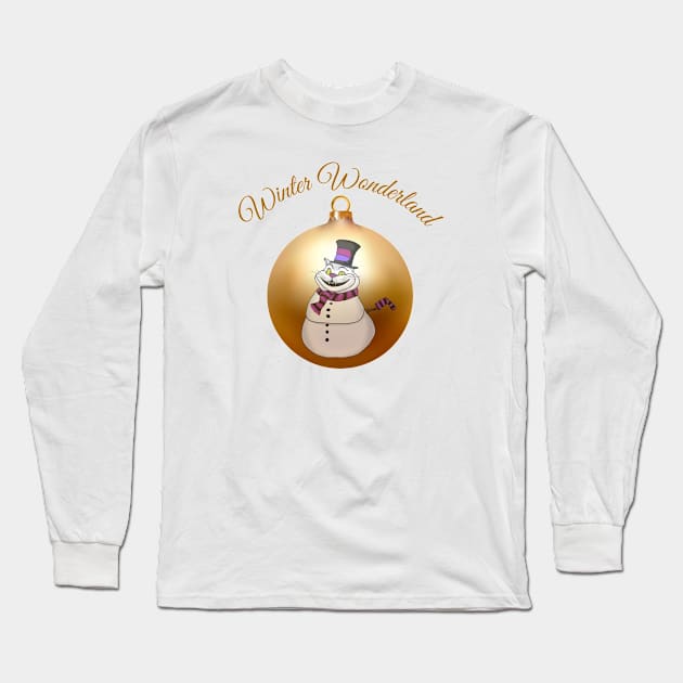 Cheshire Cat snowman Long Sleeve T-Shirt by TeawithAlice